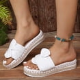 thumbnail image 1 of Viluyesy Womens Espadrilles Sandals, Slip-On Thick Sole Open Toe Beach Casual Fashion Platform Shoes White US9, 1 of 9