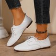 thumbnail image 1 of Viluyesy Womens Faux Leather Flats, Soft Sole Lace Up Comfortable Fashion Walking Work Office Shoes Beige US6, 1 of 8