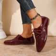 thumbnail image 1 of Viluyesy Womens Faux Leather Flats, Soft Sole Lace Up Comfortable Fashion Walking Work Office Shoes Red US5.5, 1 of 8