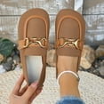 thumbnail image 1 of Viluyesy Womens Flat Loafers, Fashion Buckle Round Toe Suede Leather Fashion Work Travel Shoes Brown US9, 1 of 9