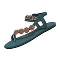 thumbnail image 1 of Viluyesy Womens Flat Sandals, Wide Width Clip Toe Bohemian Floral Summer 2026 Fashion Beach Sandals Blue US9.5, 1 of 9