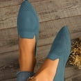 thumbnail image 1 of Viluyesy Womens Flats Shoes, Suede Solid Color Wide Width Pointed Toe Spring Summer Slip-On Shoes Blue, 1 of 4