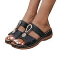 thumbnail image 1 of Viluyesy Womens Flip Flop Sandals, Arch Support Soft Sole Tendy Casual Wedge Slippers Black, 1 of 5