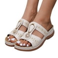 thumbnail image 1 of Viluyesy Womens Flip Flop Sandals, Soft Sole Arch Support Tendy Casual Wedge Slippers White, 1 of 6