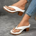 thumbnail image 1 of Viluyesy Womens Flip Flops Sandals, Wide Width New Style Slip-On Casual Heeled Slippers White, 1 of 4