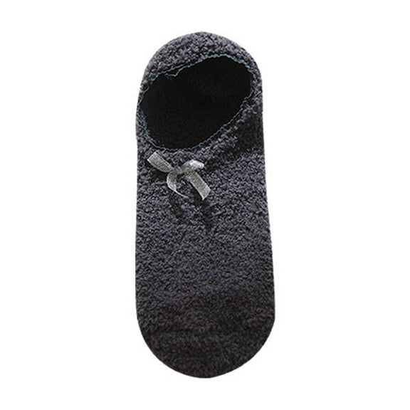Viluyesy Womens Fuzzy Slipper Socks, Low Cut Super Soft Comfy Cozy Fluffy Plush Home Sleeping Socks Dark Gray