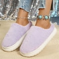 thumbnail image 1 of Viluyesy Womens Fuzzy Slippers, Cozy Plush Soft Thicken Sole Closed Toe Slip-On Bedroom Home Shoes Purple, 1 of 9