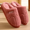 thumbnail image 1 of Viluyesy Womens Fuzzy Slippers, Cozy Soft Sole Closed Toe Slip-On Winter Warm Bedroom House Shoes Watermelon Red, 1 of 5