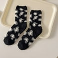 thumbnail image 1 of Viluyesy Womens Fuzzy Socks, Thicken Warm Super Comfy Cozy Fluffy Plush Home Sleeping Crew Socks Black, 1 of 2