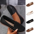 thumbnail image 1 of Viluyesy Womens Loafers Round Toe Faux Leather Embroidery Slip On Arch Support Non Slip Walking Comfort Flat Shoes Brown Size US9, 1 of 7