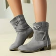 thumbnail image 1 of Viluyesy Womens Mid Calf Boots, Chunky Heels Round Toe Trendy Tassel Fall Winter Western Suede Boots Gray, 1 of 8