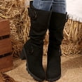 thumbnail image 1 of Viluyesy Womens Mid Calf Boots, Fashion Chunky Heels Zipper Ladies Fall Winter Slouch Boots Black US8.5, 1 of 9