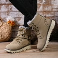 thumbnail image 1 of Viluyesy Womens Mid Calf Snow Boots, Lace Up Faux Fur Lined Thick Sole Anti-Slip Winter Suede Warm Boots Khaki US6.5, 1 of 9