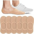 thumbnail image 1 of Viluyesy Womens No Show Socks 6 Pairs, Low Cut Breathable Stretch Non-Slip Basic Invisible Liner Socks Beige, 1 of 4