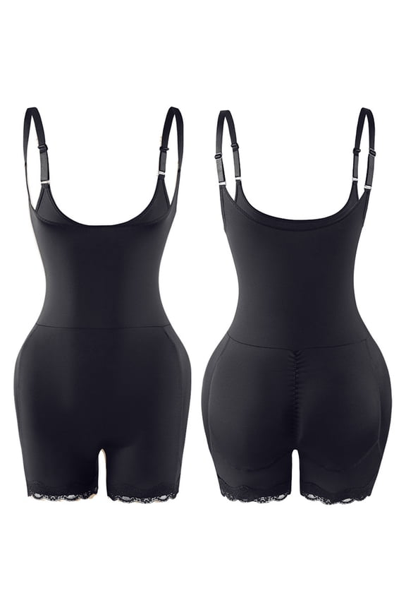 Womens Open Bust Shapewear, Tummy Control Slim Fit Seamless Butt Lifter High Support Bodysuit Black M