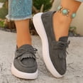thumbnail image 1 of Viluyesy Womens Platform Loafers, Casual Comfortable Slip-On Round Toe Business Suede Shoes Gray, 1 of 9