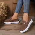 thumbnail image 1 of Viluyesy Womens Platform Loafers, Round Toe Comfortable Casual Business 2026 Faux Suede Loafers Brown, 1 of 8