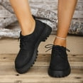 thumbnail image 1 of Viluyesy Womens Platform Loafers, Round Toe Non-Slip Lace-Up Fashion British Style Dress Shoes Black US9.5, 1 of 8