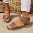thumbnail image 1 of Viluyesy Womens Platform Sandals, Ankle Strap Open Toe Wide Width Summer Comfortable Shoes Brown, 1 of 5