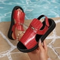 thumbnail image 1 of Viluyesy Womens Platform Sandals, Open Toe Wide Width Comfortable Summer Beach Vacation Casual Shoes Red US5.5, 1 of 9