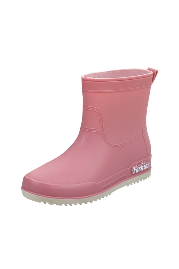 Womens Rain Boots (US5.5-7.5), Non-Slip Fashion Casual Waterproof Mid-Calf Outdoor Rainboots