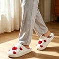 thumbnail image 1 of Viluyesy Womens Scuff Slippers Curly Fleece Lined Cat Embroidery Closed Toe Non Slip Warm Soft Indoor House Slides Red Size 7.5, 1 of 7