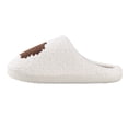 thumbnail image 1 of Viluyesy Womens Scuff Slippers Curly Fleece Lined Cat Embroidery Closed Toe Non Slip Warm Soft Indoor House Slides White Size 6.5, 1 of 6