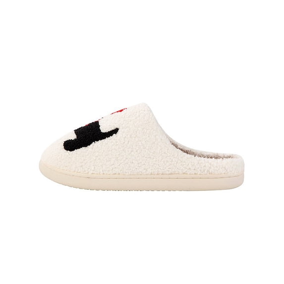 Viluyesy Womens Scuff Slippers Curly Fleece Lined Cat Embroidery Closed Toe Non Slip Warm Soft Indoor House Slides White Size 8.5