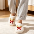 thumbnail image 1 of Viluyesy Womens Scuff Slippers Curly Fleece Lined Cat Embroidery Closed Toe Non Slip Warm Soft Indoor House Slides White Size 8.5, 1 of 8
