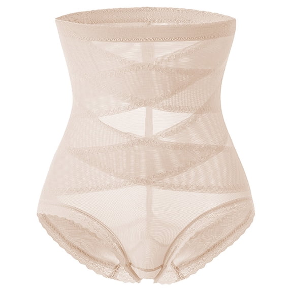 Viluyesy Womens Shapewear Panties, Stretch High Waist Tummy Control Butt Lifter Slimming Shaping Brief Beige L