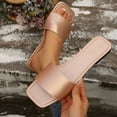 thumbnail image 1 of Viluyesy Womens Slide Sandals, Beach Casual Slip-On Square Toe Summer Flats Slipper Shoes Rose Gold US9.5, 1 of 9