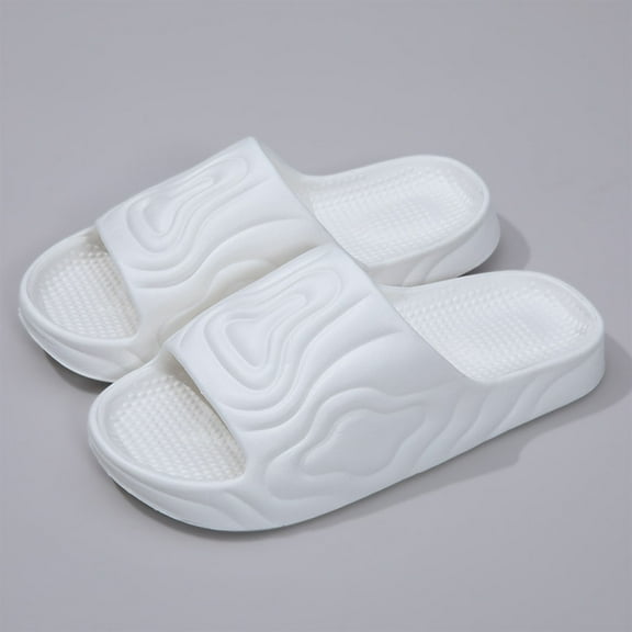 Viluyesy Womens Slide Sandals, Comfortable EVA Soft Thick Sole Non-Slip Home Bathroom Outdoor Beach Slippers White