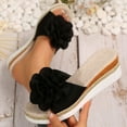 thumbnail image 1 of Viluyesy Womens Slide Sandals, Cute Floral Slip-On Open Toe Spring Summer Beach Wedge Shoes Black 7.5, 1 of 9