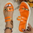thumbnail image 1 of Viluyesy Womens Slide Sandals, Peep Toe New Style Soft Sole Summer Casual Fashion Wedge Shoes Orange 7, 1 of 4