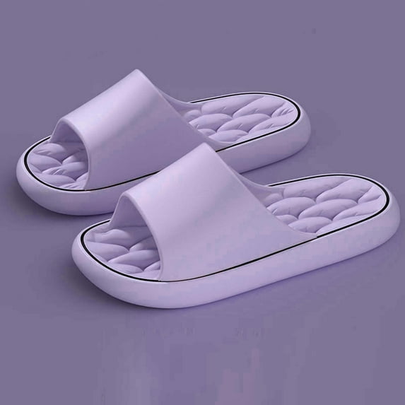 Viluyesy Womens Slide Sandals, Soft Thick Sole Non-Slip Home Bathroom Shower Pillow Slippers Purple