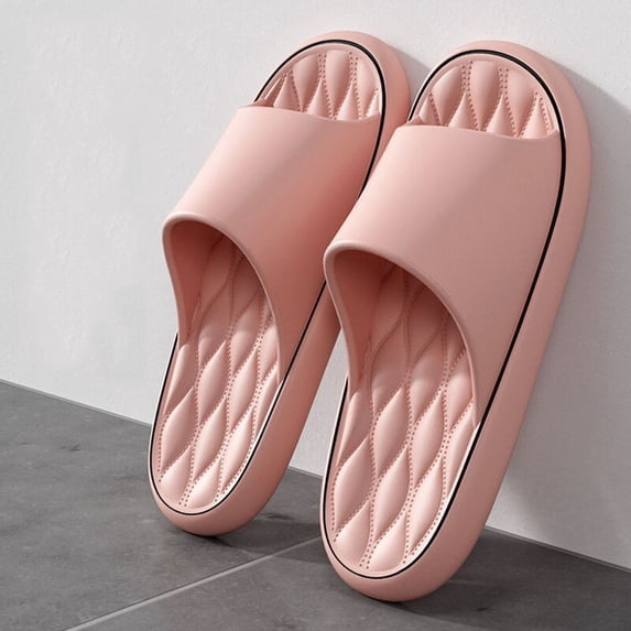 Viluyesy Womens Slide Slippers, Soft Thick Sole Anti-Slip Lightweight Comfort Home Shower Bathroom Cloud Slide Sandals Pink