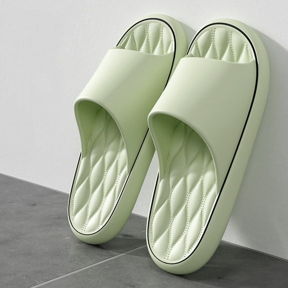 Viluyesy Womens Slide Slippers, Soft Thick Sole Lightweight Comfort Anti-Slip Home Shower Bathroom Cloud Slide Sandals Green