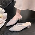 thumbnail image 1 of Viluyesy Womens Slingback Flats, Mesh Trendy Pointed Toe Slip-On Outdoor Slippers Ladies Slide Sandals Silver US7, 1 of 9