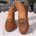 thumbnail image 1 of Viluyesy Womens Slip-On Loafers, Round Toe Soft Sole Lightweight Comfort Casual Business Shoes Brown, 1 of 7