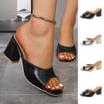 thumbnail image 1 of Viluyesy Womens Slippers Comfortable High Heel Non-Slip Womens Footwear Black Size 42, 1 of 10