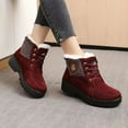 thumbnail image 1 of Viluyesy Womens Snow Boots, Anti-Slip Faux Fur Lined Lace Up Winter Warm Fashion Outdoor Boots Red US8.5, 1 of 8