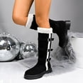 thumbnail image 1 of Viluyesy Womens Snow Boots, Fashion Buckle Knee High Thicken Heels Winter Comfort Warm Tall Boots Black US9, 1 of 9