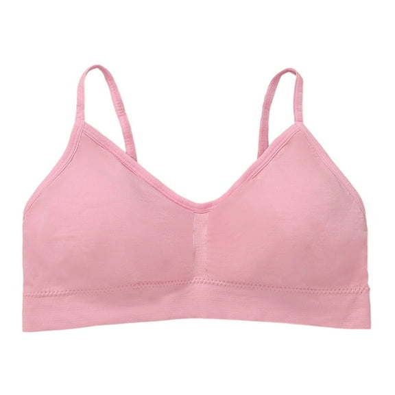 Viluyesy Womens Sports Bras, Fitness Spaghetti Strap Seamless Running Yoga Wireless Underwear Pink S-2XL
