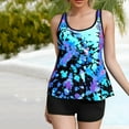thumbnail image 1 of Viluyesy Womens Swimsuits 2-Piece, Plus Size Tankini Tops and Swim Shorts Prints Loose Bathing Suits Purple XL, 1 of 9