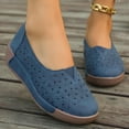 thumbnail image 1 of Viluyesy Womens Wedge Flats, Soft Sole Round Toe Shallow Casual Slip-On Comfort Shoes Blue, 1 of 9