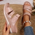 thumbnail image 1 of Viluyesy Womens Wedge Sandals, Open Toe Arch Support Soft Sole Wide Width Slippers Pink, 1 of 9
