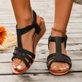 thumbnail image 1 of Viluyesy Womens Wedge Sandals, Open Toe Wide Width Ankle Strap Summer Casual Comfort Shoes Black US6.5, 1 of 5