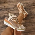 thumbnail image 1 of Viluyesy Womens Wedge Sandals, Peep Toe Thick Sole Ankle Strap Rhinestone Comfort Fashion Dress Shoes Yellow US7.5, 1 of 9