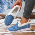 thumbnail image 1 of Viluyesy Womens Winter Flats, Plush Warm Thicken Sole Wide Width 2025 Fashion Casual Snow Shoes Light Blue US6, 1 of 9