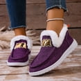 thumbnail image 1 of Viluyesy Womens Winter Loafers, Warm Comfortable Fleece Lined Thick-Soled Fashion Canvas Shoes Purple US6, 1 of 9